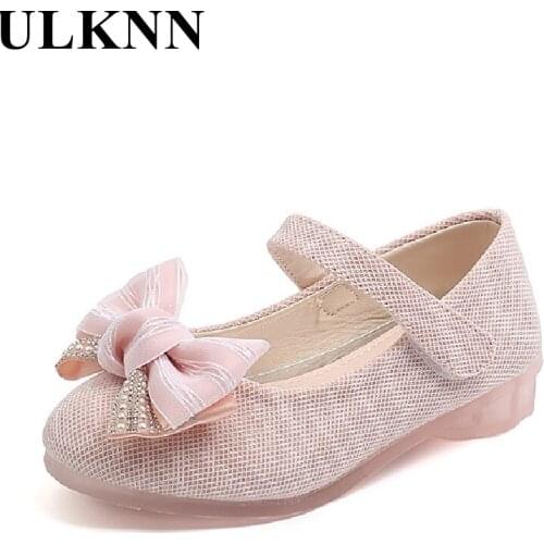 ULKNN Party Shoes For Girls Children Bow Princess Shoes Pu Baby Todder Spring/Autumn Kids Wedding Mary Jane Sandals Soft Casual