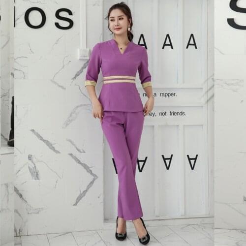 Spring Beauty uniform Spa uniforms Thailand Massage garment Fashion Slim health Overalls set wholesale Beauty salon Work clothes
