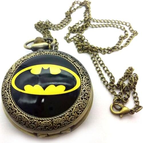 Vintage Bronze antiques Iron man enamel quartz steampunk men and woman Necklace pocket watches gift