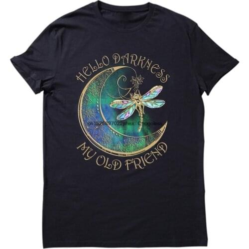 Hello Darkness My Old Friend Moon _ Dragonfly Hippie T Shirt Gift