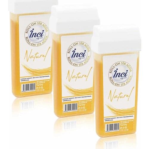 Pearl yellow cartridge roll on depilatory 3 PCs, filling, waxing depilation, sugar-free wax, hair removal, feather