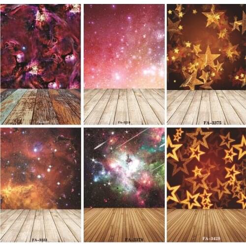 ZHISUXI Vinyl Custom Photography Backdrops Prop Space Starry Sky and floor Theme Photography Background FA20419-97