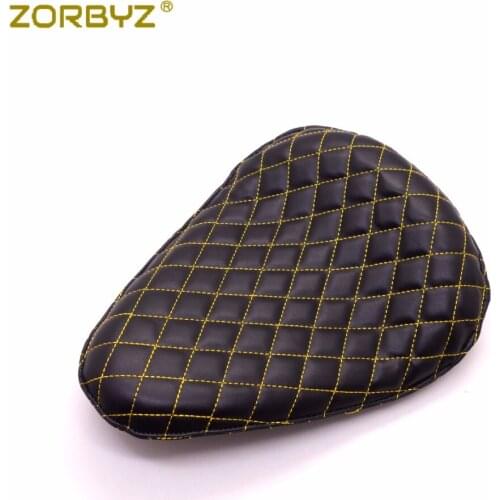 ZORBYZ Motorcycle Black Synthetic Leather Diamond Style Solo Seat For Triumph Suzuki Harley Sportster Bobber Chopper