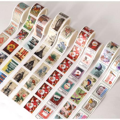 1PCS 25mm x 3m stamp Merry Christmas design DIY Adhesive Tape for Scrapbooking decoration masking kawaii washi tapes