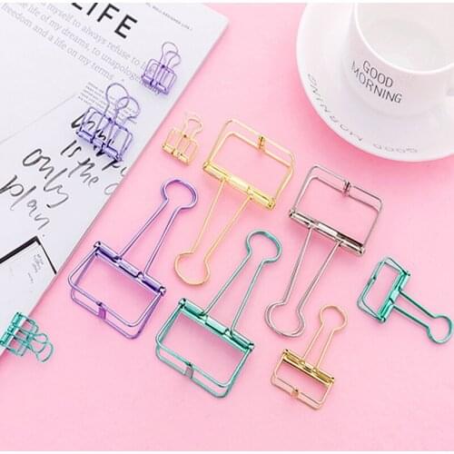 1pcs Mini Large Long Tail Clip Metal Colorful Student Teaching Supplies Office Supplies Stationery Award Purple Paper Clip
