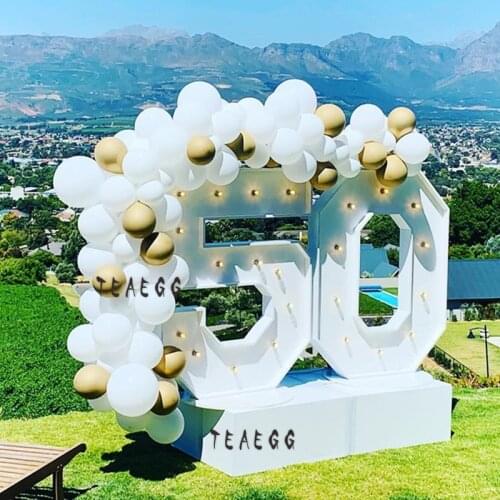 100Pcs White Balloon Garland Arch Kit Metallic Gold Balloons Adult 30Th 50Th Birthday Party Wedding Decorations Bridal Shower