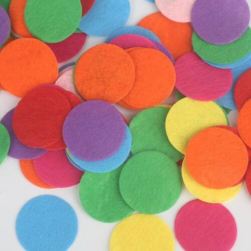 100pcs Pick Size 15mm 20mm 25mm 30mm Round Felt fabric Pads Accessory Patches