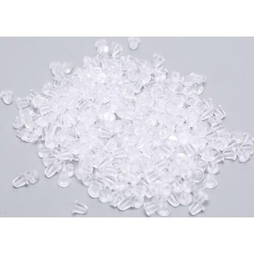 120/400/500/1000PCS Safety Clear Silicone Rubber Earring Backs Bullet Stopper Rubber Jewelry Accessories DIY Parts Ear Plugging