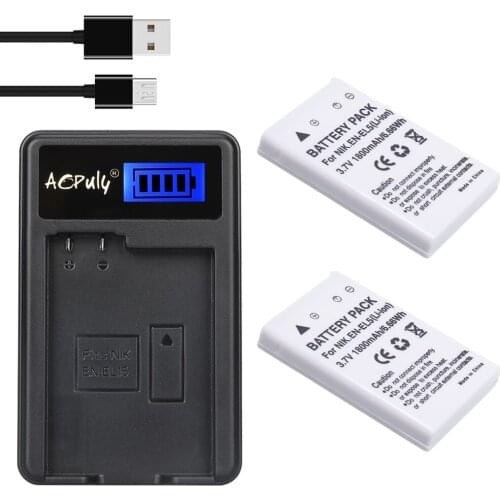 2x rechargeable batteris EN-EL5 EN EL5 ENEL5 Battery +LCD USB Charger For NIKON Coolpix 3700 4200 P5000 5200 5900 7900 S10 P3 P4