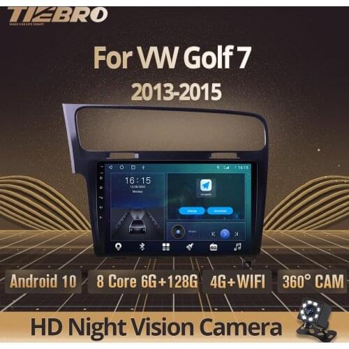 TIEBRO 2 Din Android 10.0 Car Radio For VW Golf 7 Multimedia 2013-2015 Car Video Player Carplay GPS Navig ation NO 2 Din DVD
