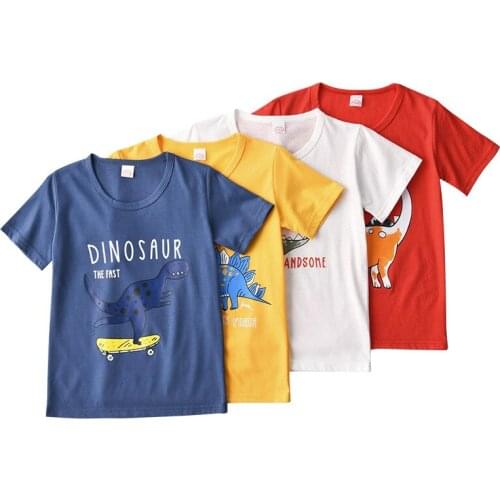 BBD New Toddler T-Shirt Baby Boys Summer Short Sleeve Cotton Dinosaurs Fashion Top Infants 1 2 3 Years High Quality Clothes