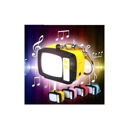 FREE SHIPPING BY DHL 200pcs/lot 2015 Plastic LED Vintage Television Keychains with Sound Novelty Children Toy Keyrings