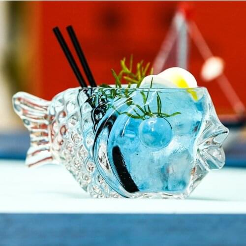 Fish-shaped Cocktail Glass Thickened Glass Cocktail Bar Cold Drink Glasses