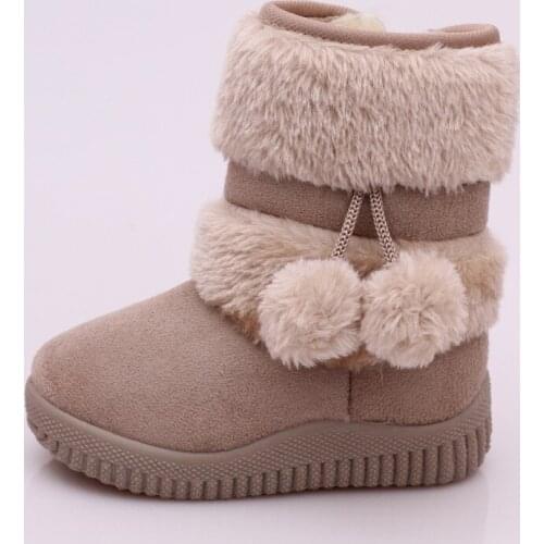 Girls Snow Boots New Fashion Comfortable Thick Warm Kids Boots Lobbing Ball Thick Children Winter Cute Boys Boots Princess Shoes