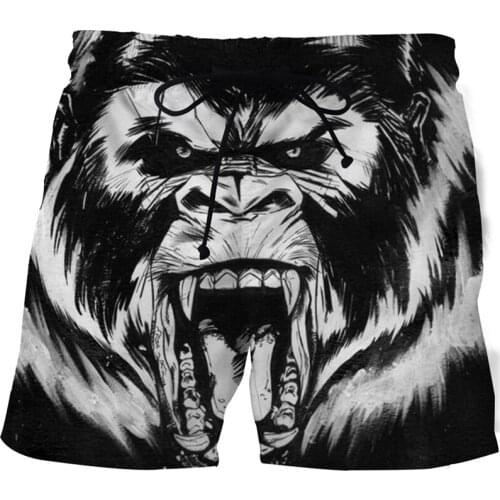 Summer Mens 3D Printing Beach Pants Male Animal Fitness Pants Fashion Street Dance Sports Pants High Quality Swimming Trunks