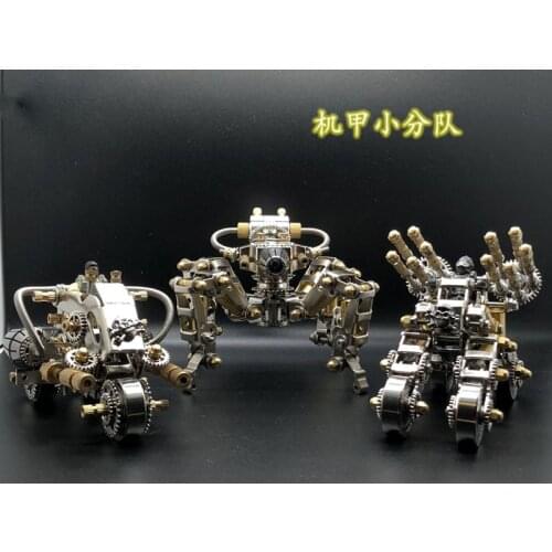 All metal mecha motorcycle sentry magnetic assembly diy metal model practical boyfriend creative gift