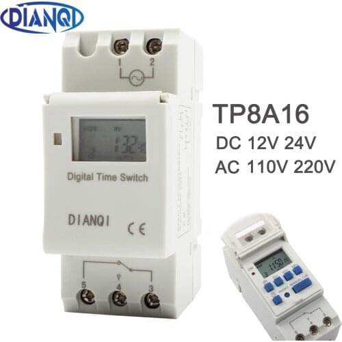 DIGITAL PROGRAMMABLE Timer TIME RELAY Microcomputer Electronic Digital TIMER SWITCH Relay Control 48V Din Rail Mount tp8a16