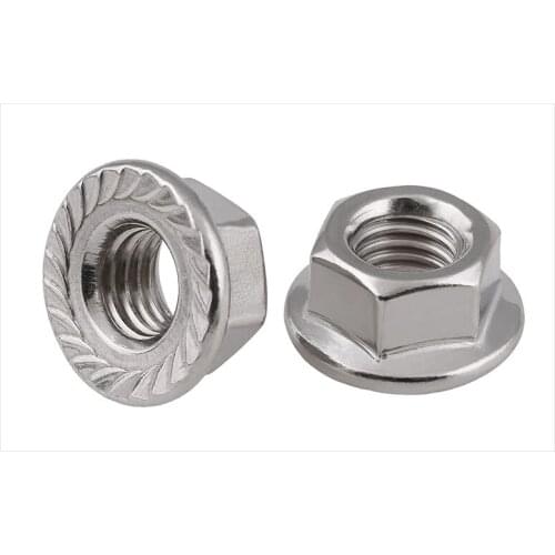 DIN6923 304 stainless steel flange nuts reverse thread left hexagon nuts anti-slip tooth nuts M3 M4 M5 M6 M8 M10 M12 M16 nut