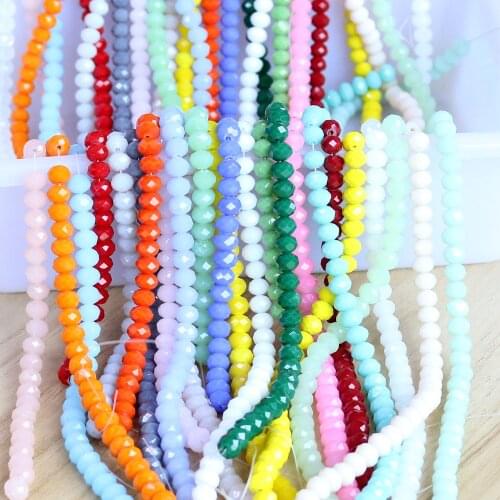 Faceted Glass Rondelle Yellow 2/3/4mm Crystal Round Loose Beads Chinese Beading Wholesale Crafts Material DIY Making Jewelry