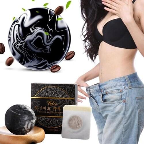 Volcanic Clay Coffee Slimming Soap Bar Skin Whitening Body Clear With 5 Bath Towel