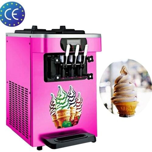 Commercial High-Quality 3 Flavor Soft Ice Cream Machine Desktop Small Ice Cream Making Machine