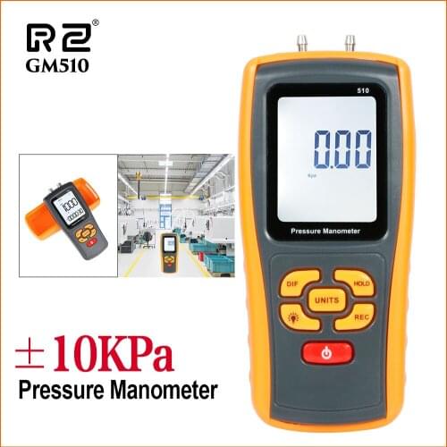 RZ Pressure Gauge Manometer Handheld Pressure Differential Tester Range 10KPa USB Portable Digital Manometer Pressure Meter
