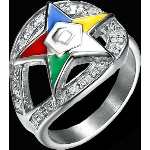 Stainless Steel Order of the Eastern Star Masonic Rings OES Rings for Men Women