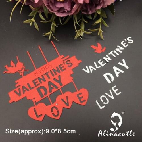 Metal Cutting Die Cut Banner Valentines Day Scrapbooking Paper craft album Handmade Card Stencil Cutter Punch Alinacutle