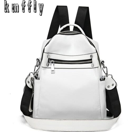 Fashion Women Soft Leather Small Backpack Brand Shoulder Bags Multifunction School Bags for Teenage Girls Mochila Feminina Sac