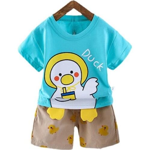 New Summer Baby Girl Clothes Cute Children Boys Cartoon Cotton T-Shirt Shorts 2Pcs/Sets Toddler Casual Costume Kids Tracksuits