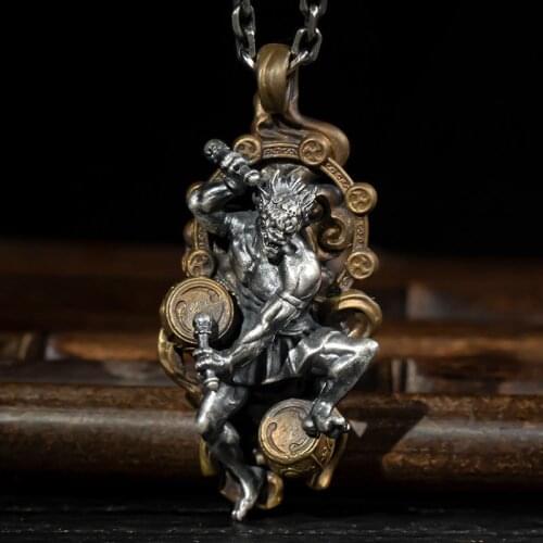New Ksitigarbha Guanyin Pendant Retro Amulet Necklace Jewelry Zodiac Year Amulet Heart Sutra Jewelry Accessories