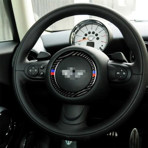 Carbon Fiber Interior Decoration Steering Wheel Frame Cover Trim Sticker for Mini R55 Clubman R56 Countryman R60 Paceman R61