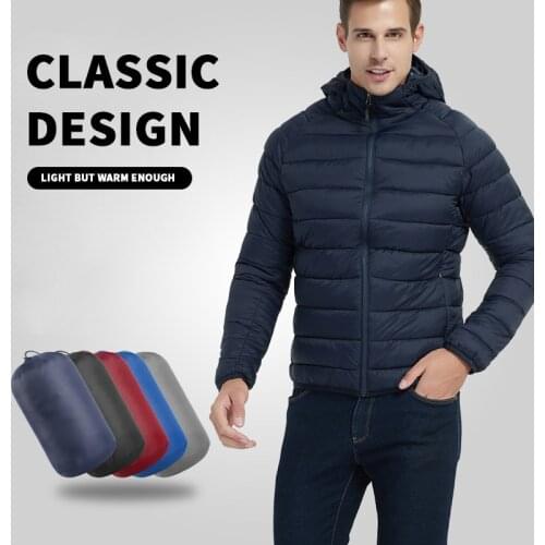 Down jacket male winter male jacket light portable warm hooded down jacket cotton clothing mens parka winter down jacket 2020