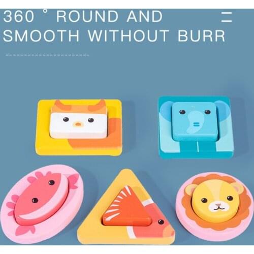 Early Education Cognitive Matching with Colorful Wooden Geometric Shape Puzzle Montessori Preschool Educational Toys 69HE