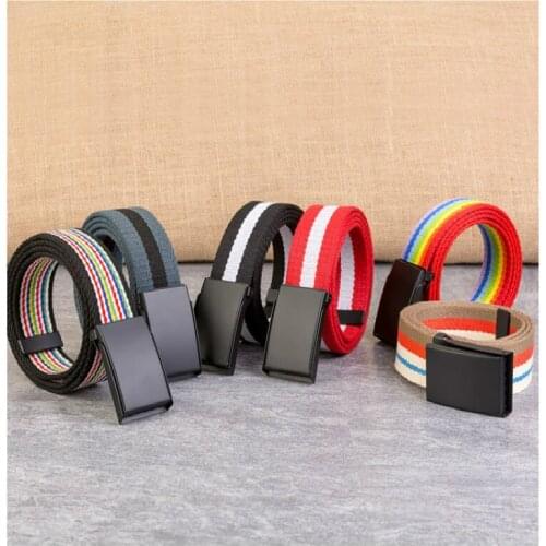 New Men Belt Fashion Unisex Army Tactical Waist Belt Jeans Male Casual Luxury Canvas 3.8cm Webbing Waistband Ceinture Femme G125