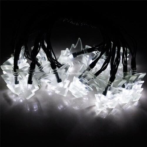 7M 50 LED Solar Powered Christmas Tree Shape Fairy String Lights for Wedding Xmas Party Festival Outdoor Garden Waterproof Decor