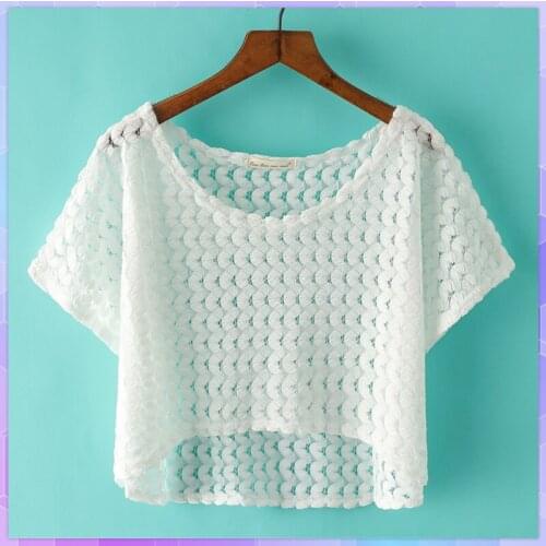 Sexy Hollow Out Swimsuit Cover Up 2021 Summer Women V Neck Sleeveless Crochet Beach Cover Up Crop Shirt Lace Vestidos Female