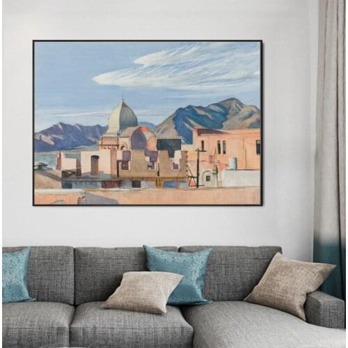 Nordic EdwardHopper Landscape Figure Artwork Wall Art Canvas Painting HD Posters and Prints Wall Painting for Living Room Decor