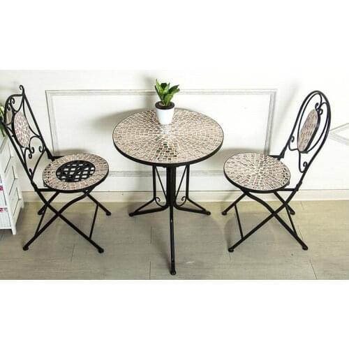 Balcony chairs. Mosaic table