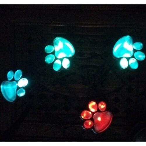 Solar Color Inserted Lawn Lamp Landscape Garden Lights 4 LED Energy Bear Paw Printed Decorative Lights Outdoor Garden