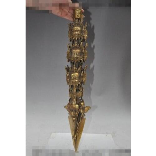 Tibet Buddhist brass Dorje Phurpa sakyamuni Mahakala buddha beast Vajra Dagger