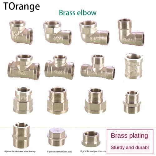 Pipe Fittings 3/4 IN copper electroplating joints 1/2 IN to 3/4 IN inner wire outer teeth tee direct elbow reducer