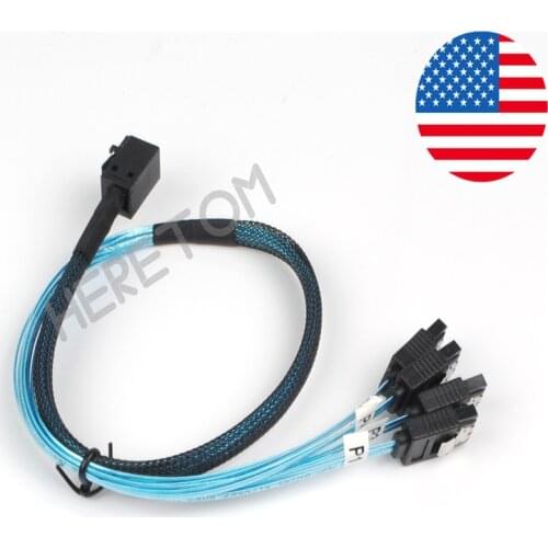 Internal HD Mini SAS SFF-8643 To 4 SATA Cable SAS to 4 SATA Hard Drive SATA Cable 0.5M/1M