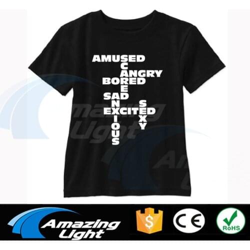 Excited customized led t shirt el flashing T shirt led t shirt el sound active t shirt el light up and down t shirts