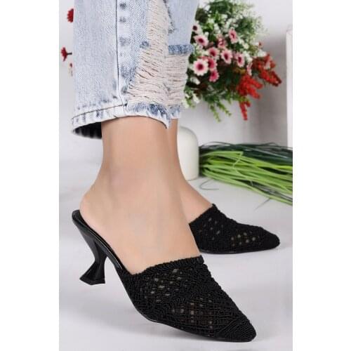 Woggo Pnt 544038 Lace Model Casual 6 Cm Heel Women Slippers