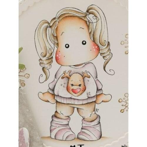 Yulan girl cartoon pattern Stamp And metal die Scrapbooking Alphabet Stamp Embossing Craft making Silicone Transparent Stamps