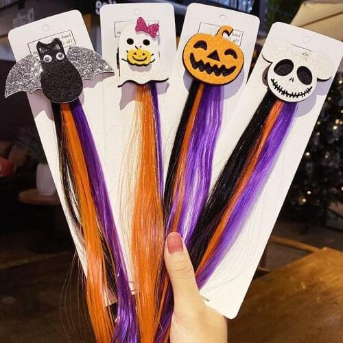 Halloween Bowknot home decoration accessories Hair Clips Wig piece For Cute Girls Hairpins Headwear Kids Hair Accessories
