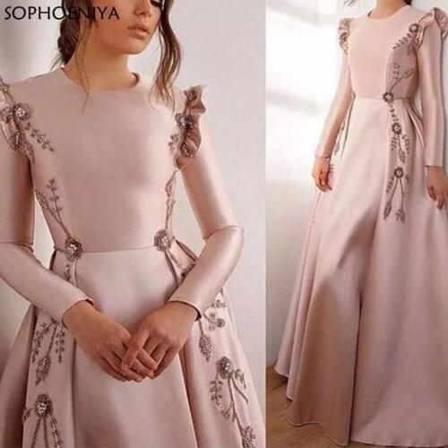 New Arrival Robe Soiree Evening Dresses Long Evening Gown Muslim Prom Party Dress 2021 vestido longo festa