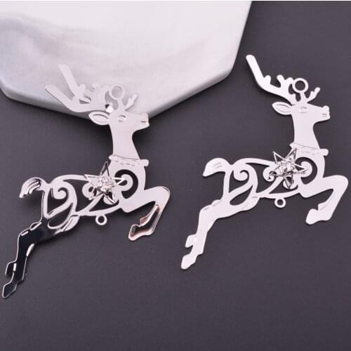 10pcs High Quatily Rhodium Plated 3D Elk Connectors Deer Suncather Hang Decorations Accessories Decorative materials