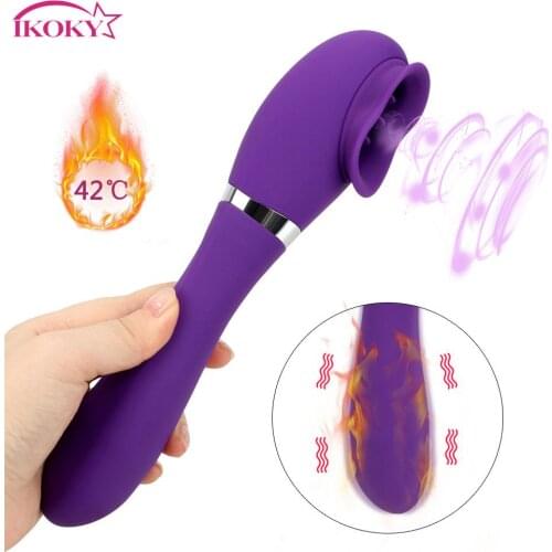 10 Speeds Heating Nipple Sucker Oral licking Clitoris Stimulator Tongue Vibrator G-spot Female Masturbator Sex Toys for Women